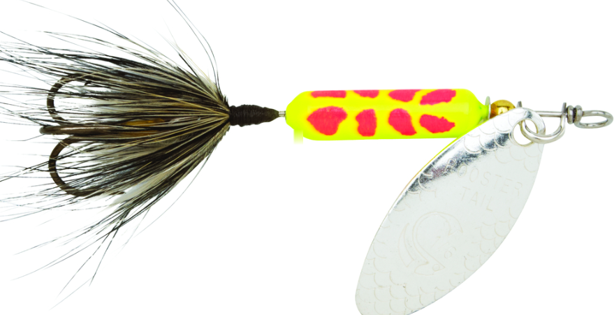 Wordens 206-CLCD Rooster Tail In-Line Spinner, 2, 1/16 oz, Treble Hook,  Clown Coachdog