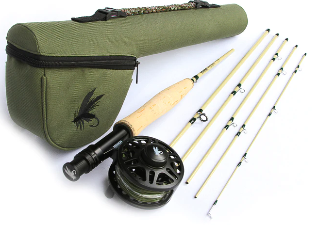 Redington Fly Fishing Field Kit, Fly Rod and Reel Combo, Fly Line, Carrying  Case